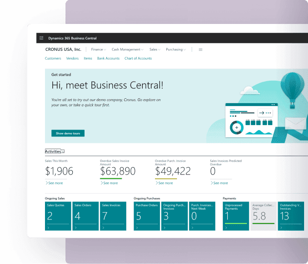 business central dashboard