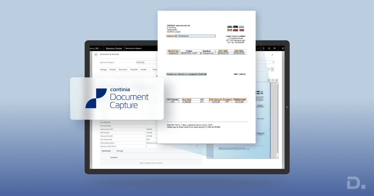 Dynamics 365 Business Central with Continia Document Capture and Expense Management