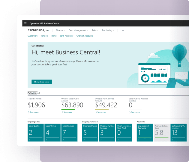 business central dashboard